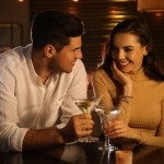 Enjoying drinks with a high class escort in Amsterdam