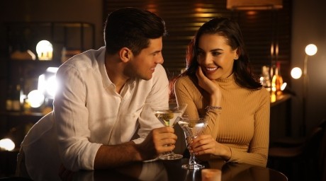 Enjoying drinks with a high class escort in Amsterdam